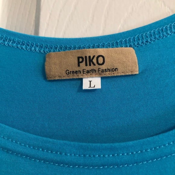 Blue 3/4 length Piko top - Picture 1 of 2